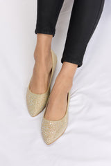 Forever Link Rhinestone Pointed Toe Flat Slip-Ons for Women - Chic & Comfortable