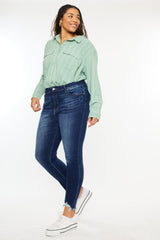 Kancan High Rise Frayed Ankle Skinny Jeans for Women - Trendy & Stylish Denim
