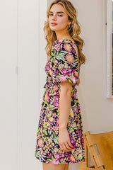 ODDI Floral Tie-Back Mini Dress - Chic & Feminine Summer Fashion