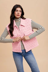 Annie Wear Quilted Snap Down Vest Coat - Stylish and Warm Outerwear