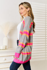 Chic Ribbed Long Sleeve Cardigan for Women - Cozy & Versatile
