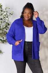 Zenana Full Size Waffle-Knit Open Front Cardigan - Cozy & Versatile Wardrobe Essential