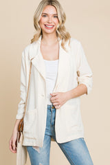 Culture Code Women's One Button Long Sleeve Blazer with Pockets - Versatile & Chic
