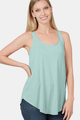 Zenana Women's Round Neck Curved Hem Tank Top - Casual Essential