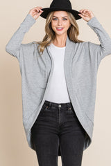 BOMBOM Women's Open Front Long Sleeve Cocoon Cardigan - Cozy & Stylish Layering Essential