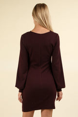 VERY J Asymmetrical Ruched Bodycon Mini Dress - Elegant Fit for Special Occasions