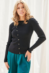 Faith Apparel Women's Button-Up Long Sleeve Knit Top - Versatile & Stylish