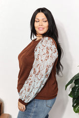 Chic Foil Printed Long Sleeve Top – Comfortable Knit Fabric