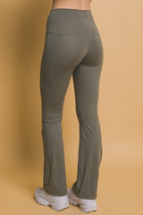 Love Tree High Waist Flare Active Leggings with Pockets - Trendy Women's Workout Wear