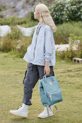 Himawari Large Eco-Friendly Water Resistant Canvas Backpack with USB and Side Pockets