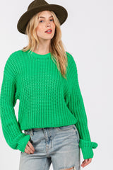 SAGE + FIG Women's Cozy Knit Sweater - Stylish Round Neck Drop Shoulder Pullover