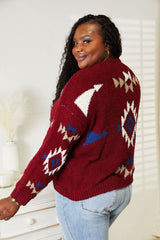 HEYSON Full Size Aztec Soft Fuzzy Sweater - Cozy & Stylish Comfort