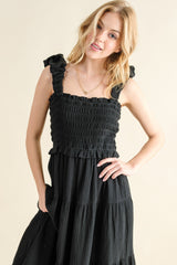 And The Why Women's Smocked Ruffled Tiered Cotton Dress - Perfect Summer Style