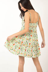 Stylish Floral Back Smocked Ruffled Mini Dress - VERY J
