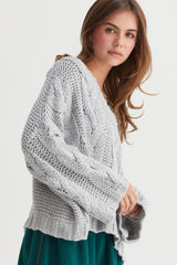 HYFVE Women's Cable Knit V-Neck Sweater - Cozy & Stylish