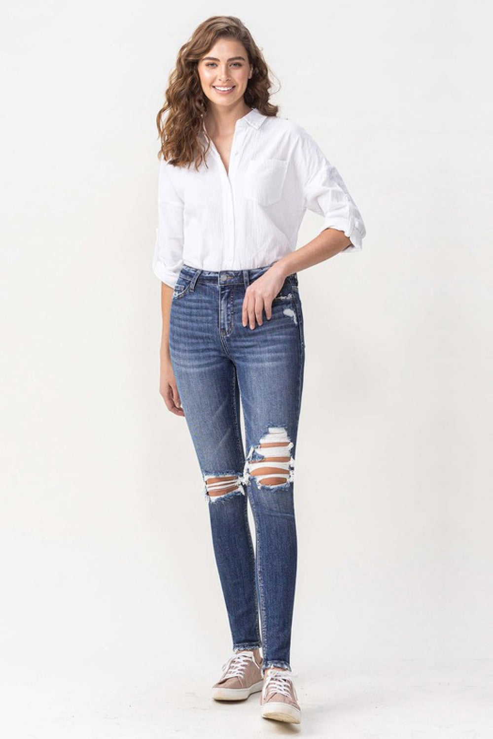 Lovervet Hayden High Rise Skinny Jeans - Full Size Range, Distressed Chic Denim