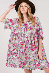 Chic Floral Button Down Mini Shirt Dress - SAGE + FIG