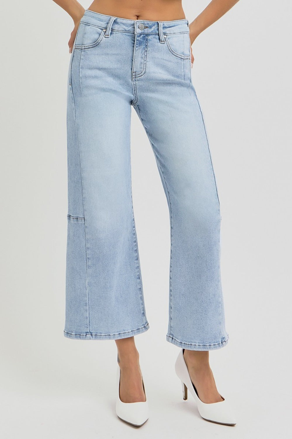 RISEN Women's High Rise Wide Leg Crop Jeans - Stylish & Comfortable Denim for All Occasions
