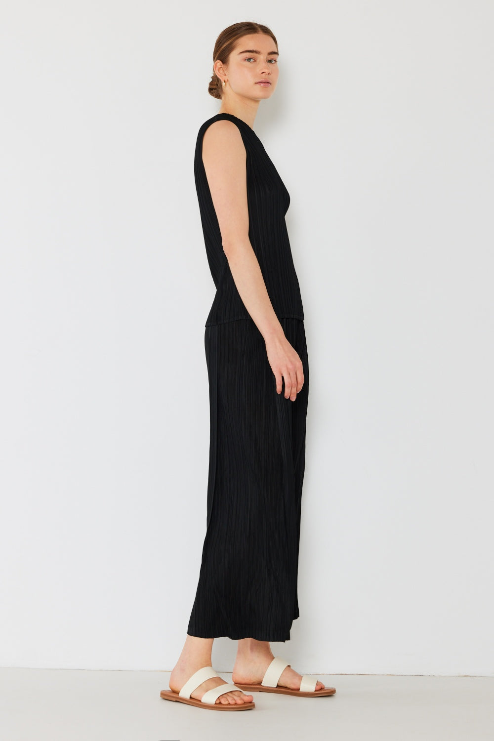 Marina West Swim Women's Pleated Wide-Leg Pants with Chic Side Pleat Detail