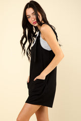 Trendy Tie Shoulder Knit Romper with Front Pockets - VERY J
