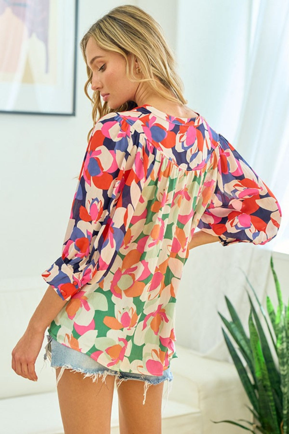 First Love Full Size Floral Satin Button-Down Shirt - Elegant & Versatile