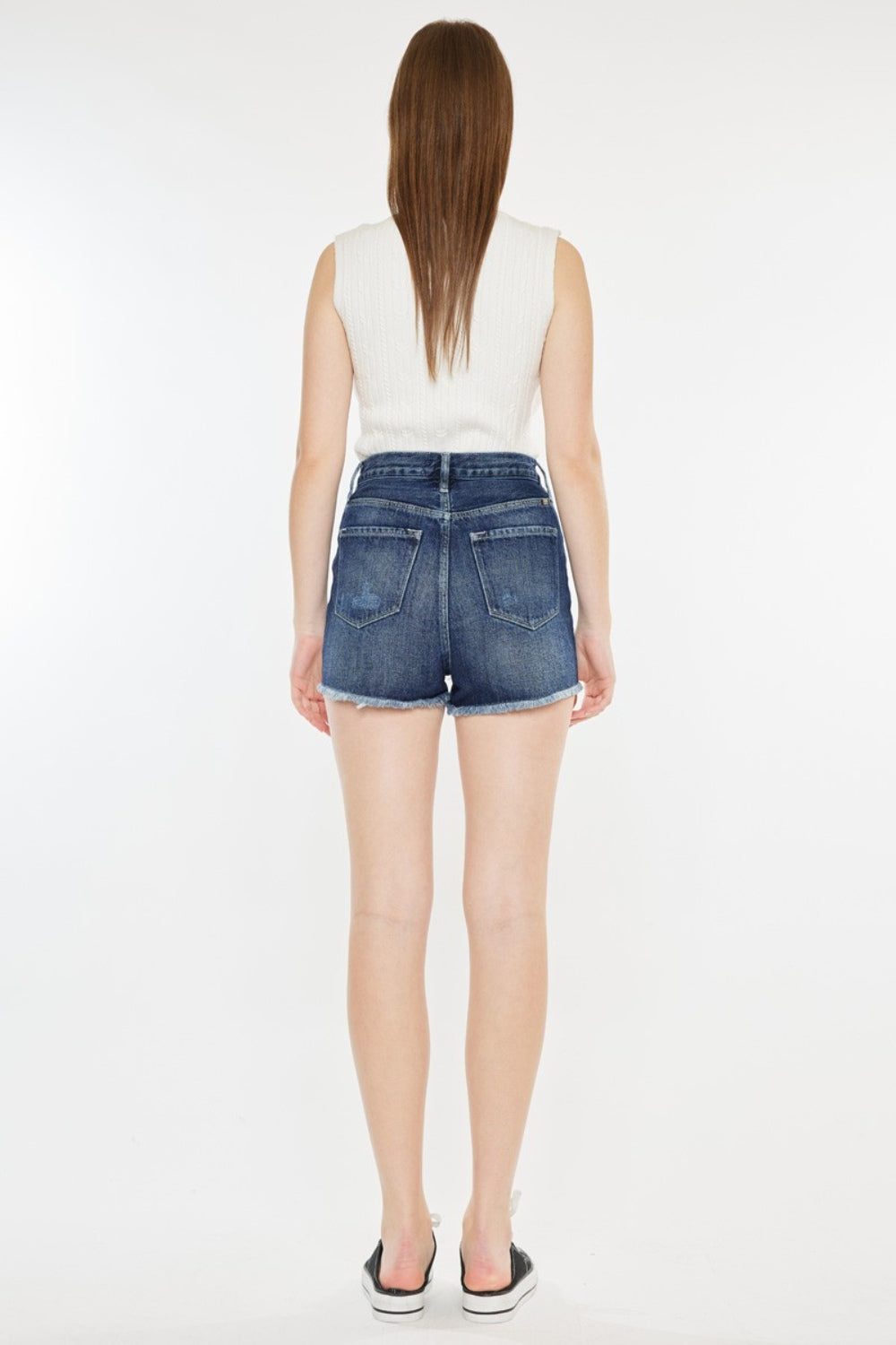 Trendy Kancan Raw Hem Button Fly Denim Shorts for Summer Style