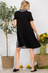 Celeste Full Size Short Sleeve Button Dress with Functional Pockets - Perfect for Any Occasion
