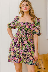 ODDI Floral Tie-Back Mini Dress - Chic & Feminine Summer Fashion