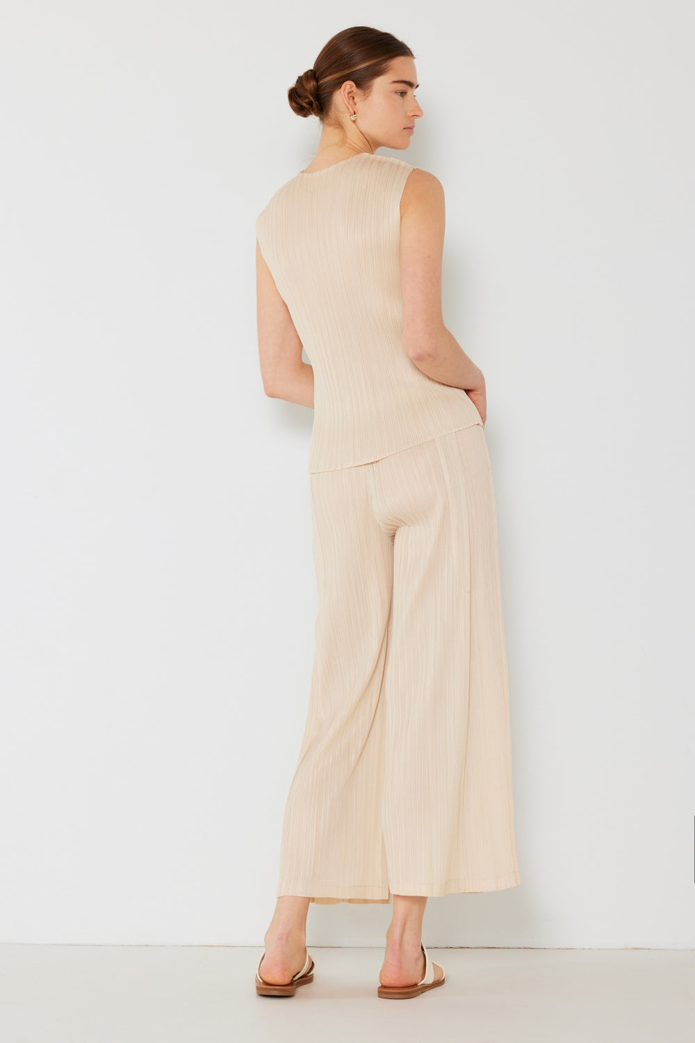 Marina West Swim Women's Pleated Wide-Leg Pants with Chic Side Pleat Detail