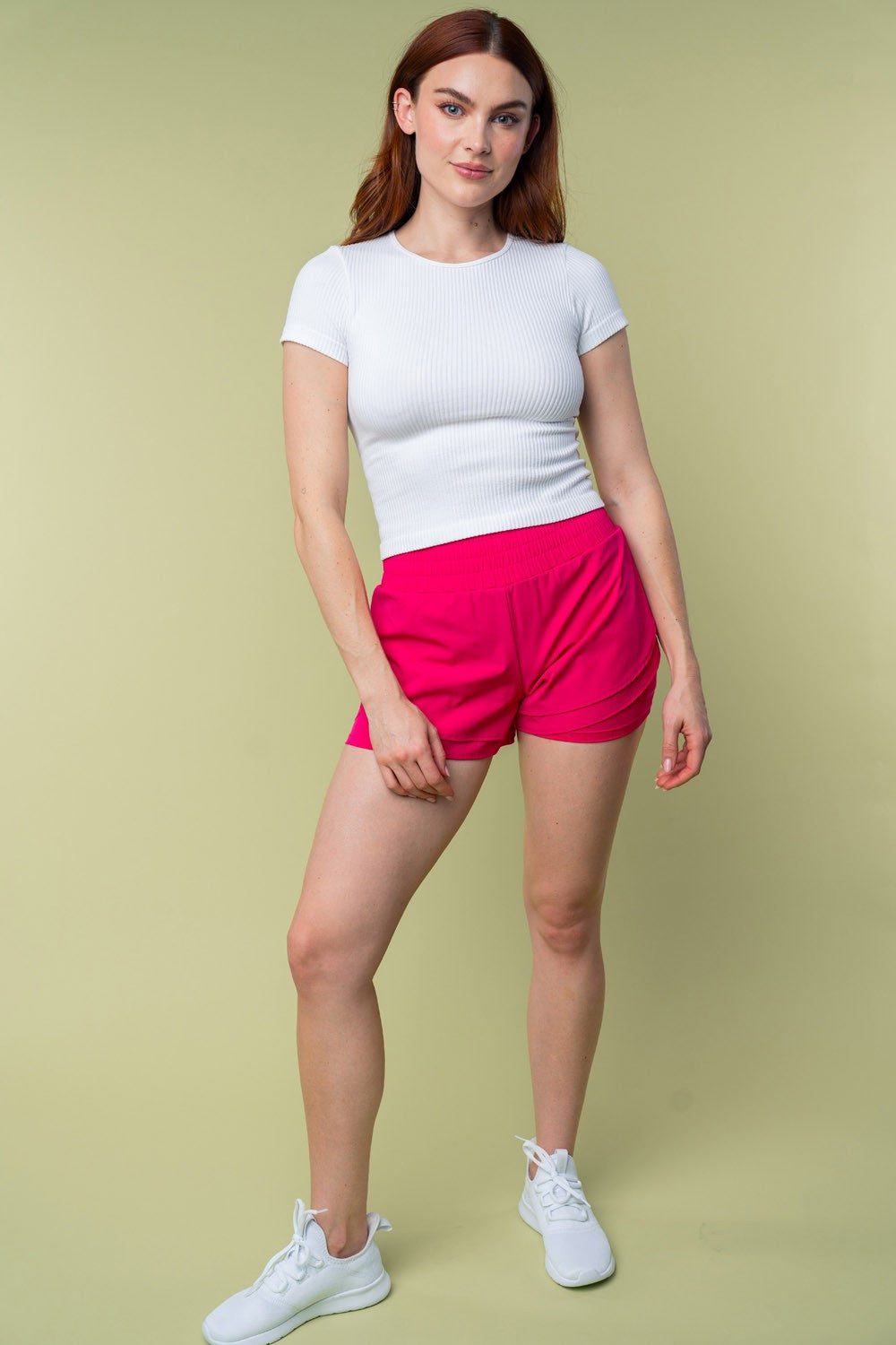 White Birch Women's Full Size High Waisted Knit Shorts with Pockets - Comfort and Style
