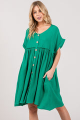 SAGE + FIG Women's Full Size Cotton Button-Up Short Sleeve Dress - Versatile Day to Night Wear