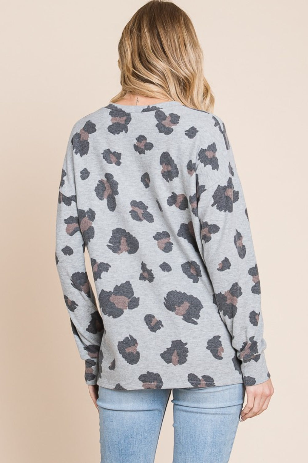 BOMBOM Wild Leopard Print Drop Shoulder T-Shirt - Trendy & Relaxed Fit