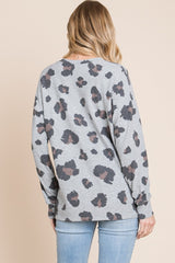 BOMBOM Wild Leopard Print Drop Shoulder T-Shirt - Trendy & Relaxed Fit