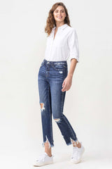 Lovervet Jackie High Rise Cropped Distressed Jeans - Full Size