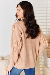 Bohemian Tassel Detail Long Sleeve Sweater - And The Why