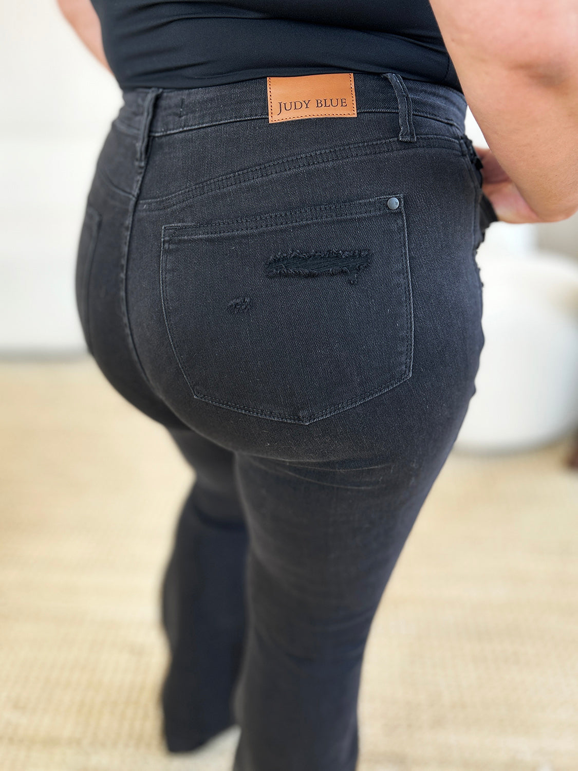 Judy Blue Full Size High Waist Distressed Flare Jeans - Vintage Style & Comfort