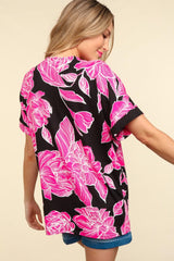 Haptics Women's Floral Drop Shoulder T-Shirt - Casual Chic Wardrobe Essential