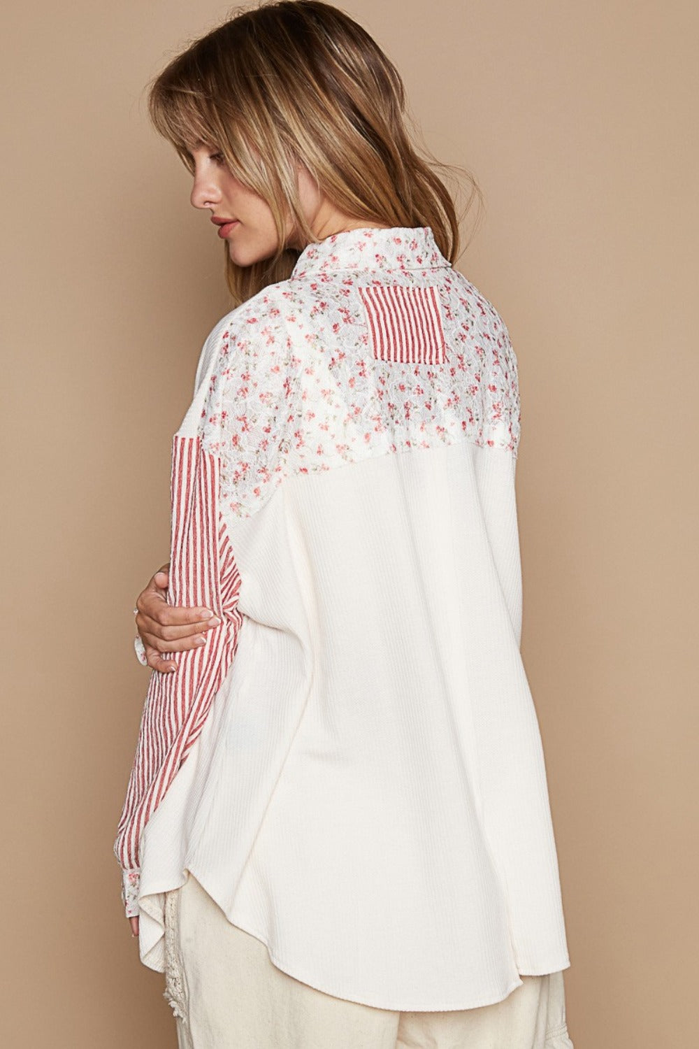 Stylish POL Long Sleeve Embroidered Patch Pocket Shirt - Trendy & Comfortable