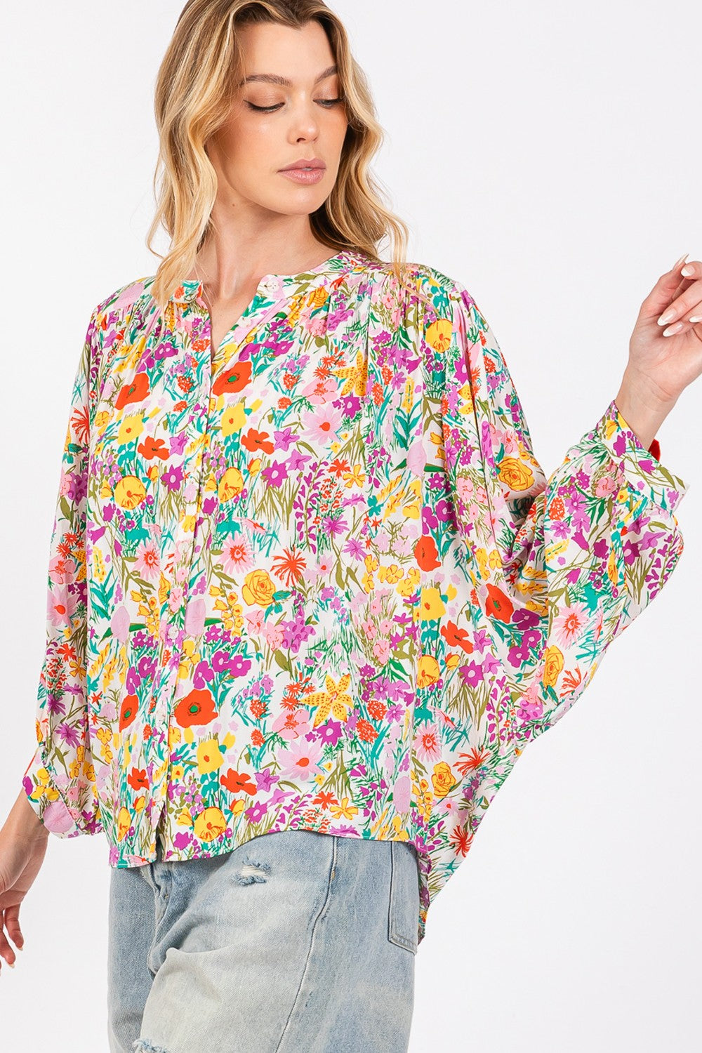 SAGE + FIG Women’s Button Down Floral Shirt – Chic & Versatile