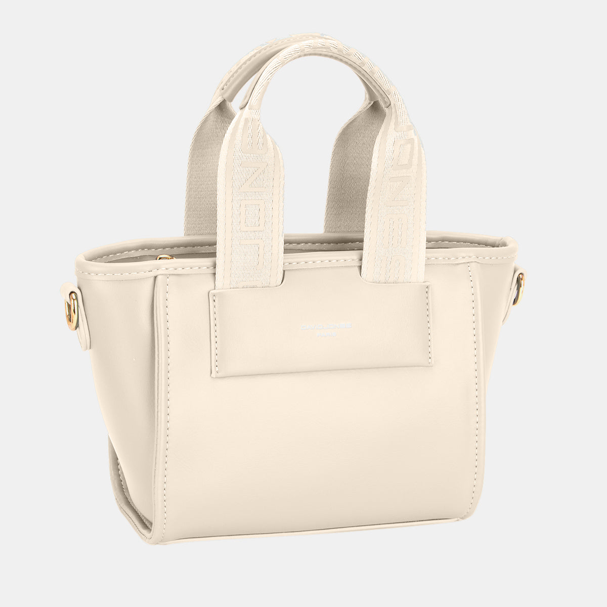 David Jones Elegant Small Handbag with Embossed Pattern Handles - Chic & Versatile