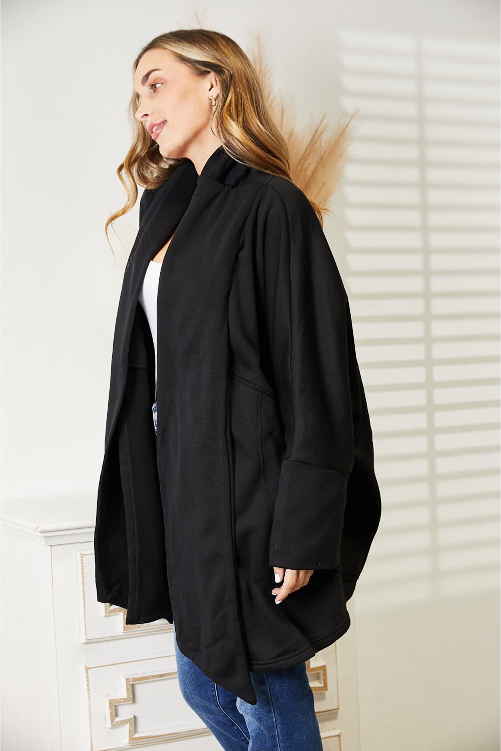 HEYSON Women's Full Size Cardigan with Elegant Scarf Design - Versatile & Stylish