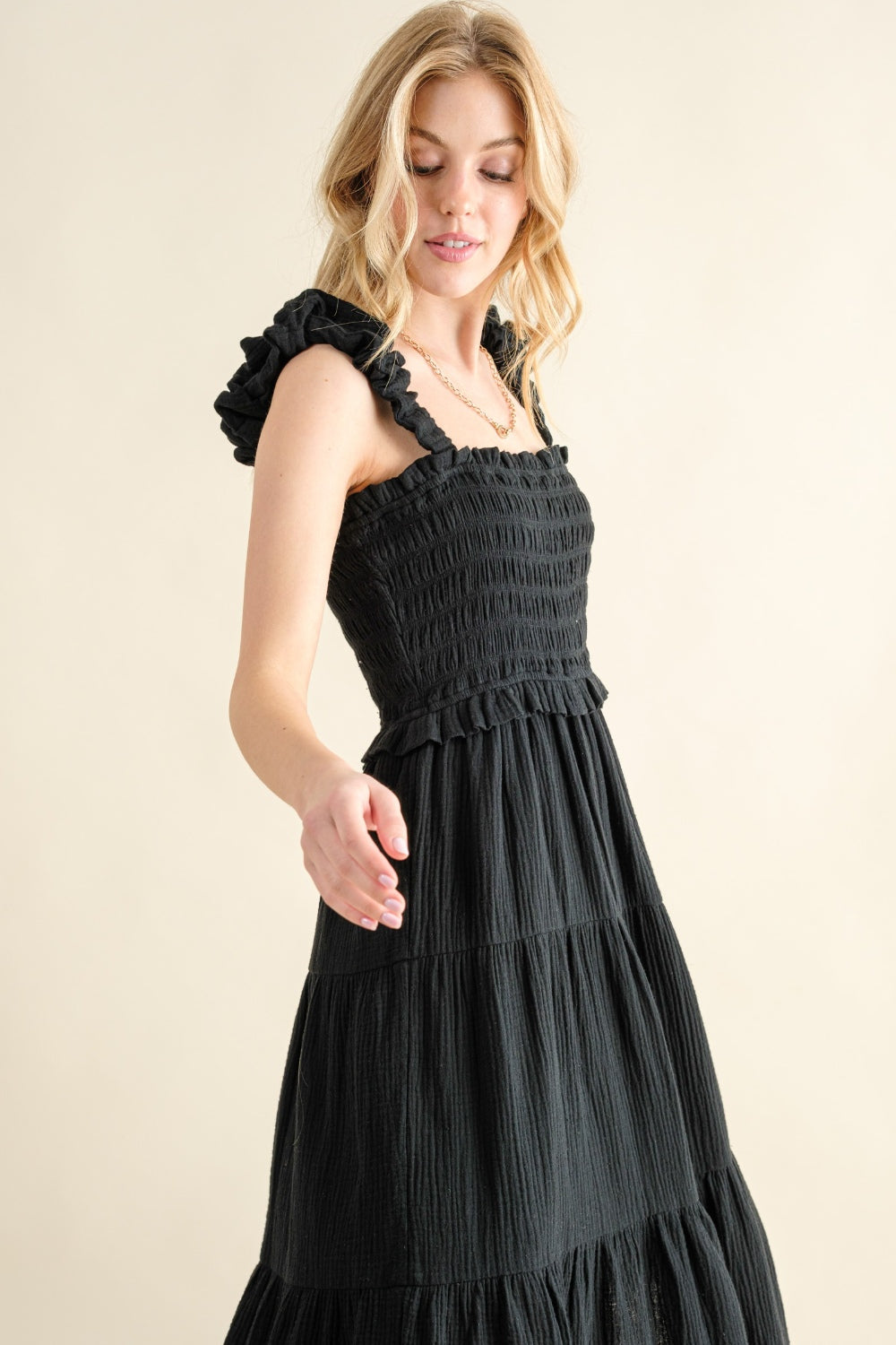 And The Why Women's Smocked Ruffled Tiered Cotton Dress - Perfect Summer Style