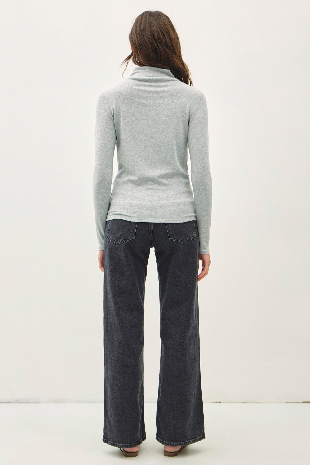 Chic Mock Neck Long Sleeve T-Shirt - Versatile & Stylish Wardrobe Essential