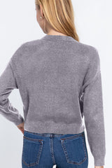 ACTIVE BASIC Women's Versatile Knit Cardigan - V-Neck, Button-Up Long Sleeve
