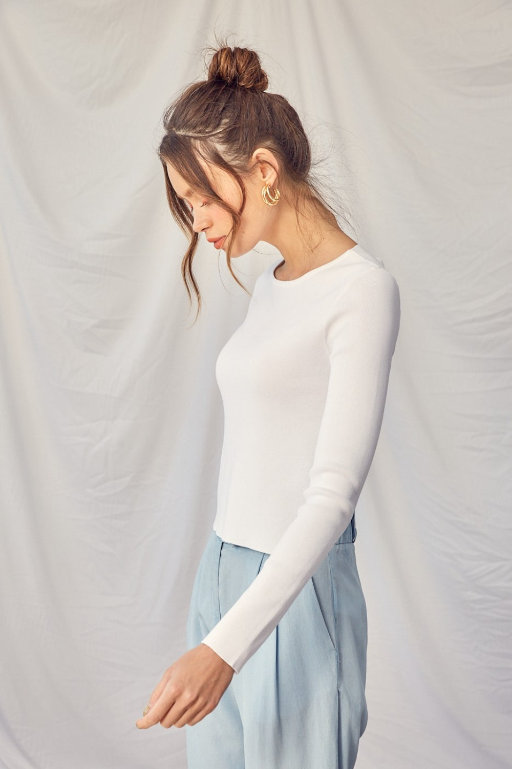 Idem Ditto Women's Twisted Backless Long Sleeve Knit Top - Stylish & Sexy