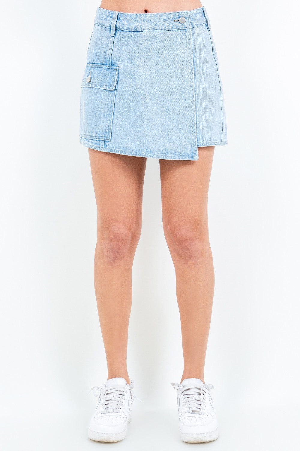 Trendy American Bazi Cargo Pocket Mini Skort for Women