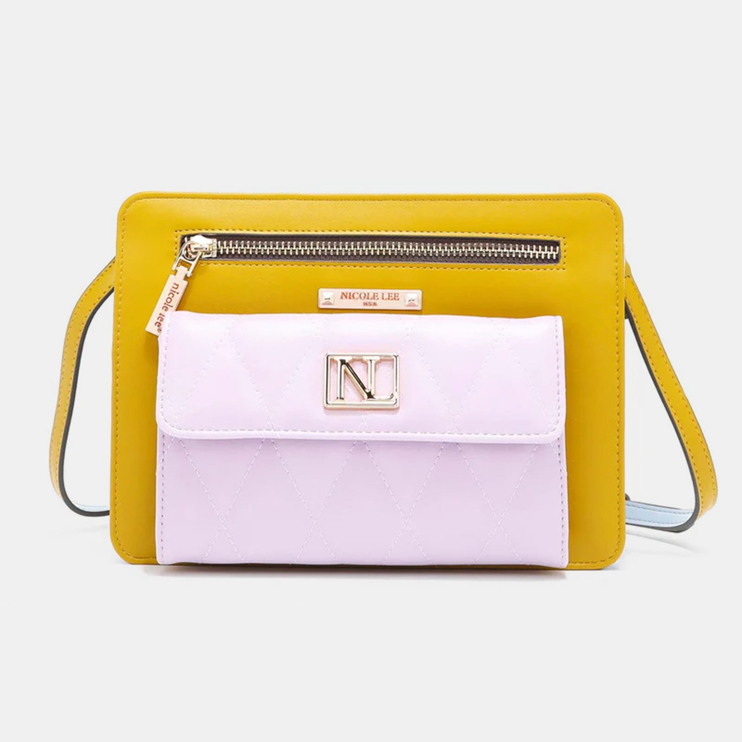 Nicole Lee USA Color Block Vegan Leather Crossbody Bag - Stylish & Functional
