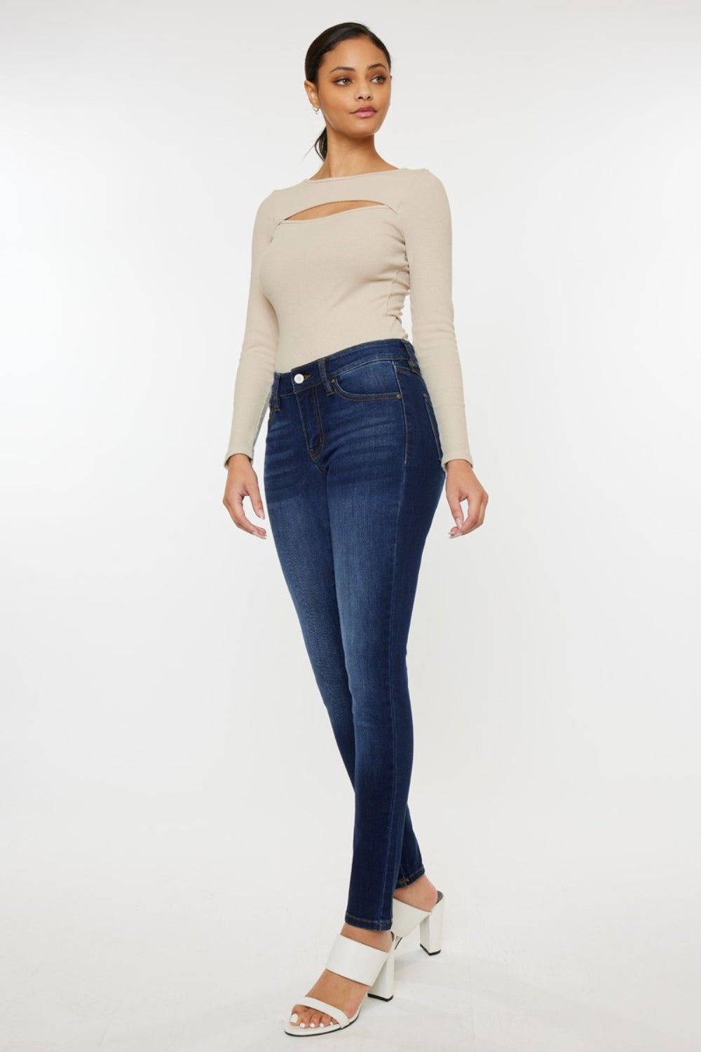 Kancan Mid Rise Gradient Skinny Jeans - Trendy and Stylish Denim