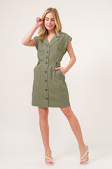 Chic Button-Up Sleeveless Dress - Versatile and Timeless Style