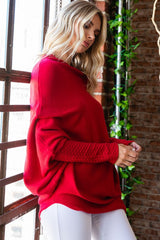 First Love Asymmetrical Hem Dolman Sleeve Sweater - Chic & Cozy Knitwear for Trendy Layering
